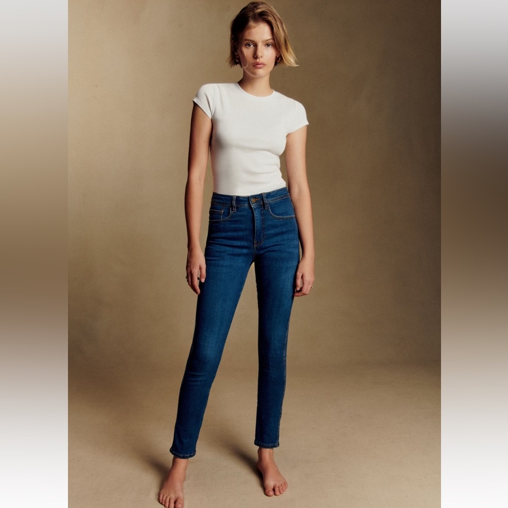 Sezane Paris Slim Parfait Dark Rinse Jeans Size 28